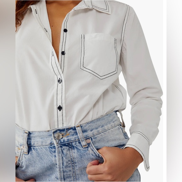 NWT Free People Power Move Long Sleeve Button-Up Bodysuit size XS - Picture 8 of 9